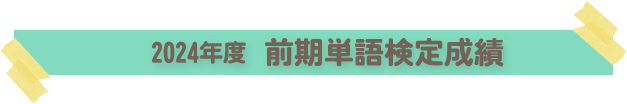 2024年　前期単語検定成績